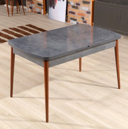Hanah Home Mesa de Comedor Extensible Antracita y Nogal